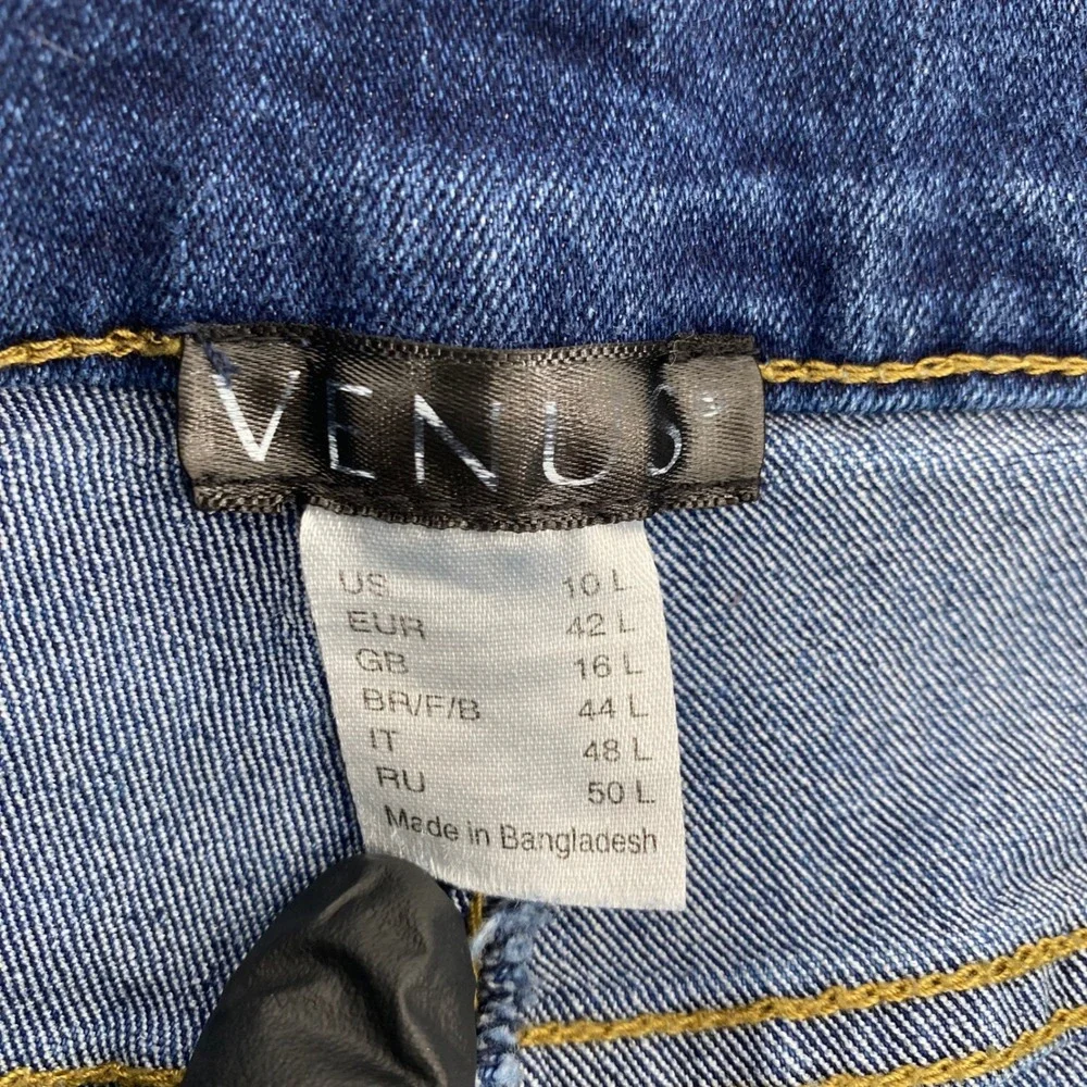 Venus Womens Blue Jeans Size 10L Dark Wash Skinny Mid Rise Denim Pants - Picture 2 of 7